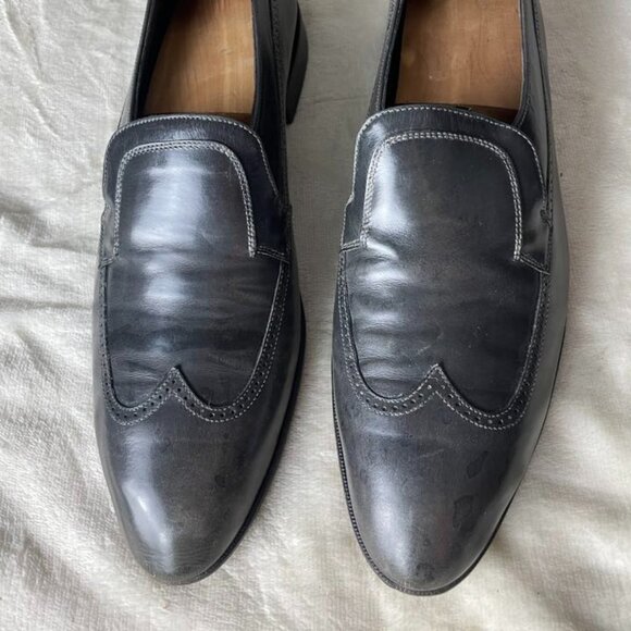 EUC Bally Men\'s Gray Wingtip Loafers size 10B main image 3